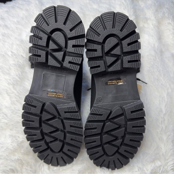 Bootlegger | Black NWT 7 1/2 Military Combat Lace Up Sherpa Leather Boots - Picture 10 of 13